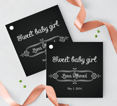 Baby Girl Customized Favor Tag | Salaam Cards | Party Supplies
