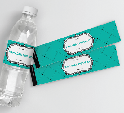 Ramadan Mubarak Water Bottle Wrappers | Salaam Cards | Party Favors