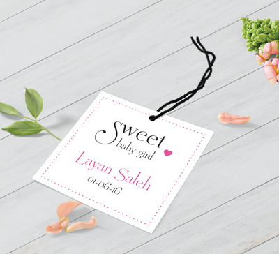 Sweet Baby Girl Favor Tag | Salaam Cards | Party Supplies